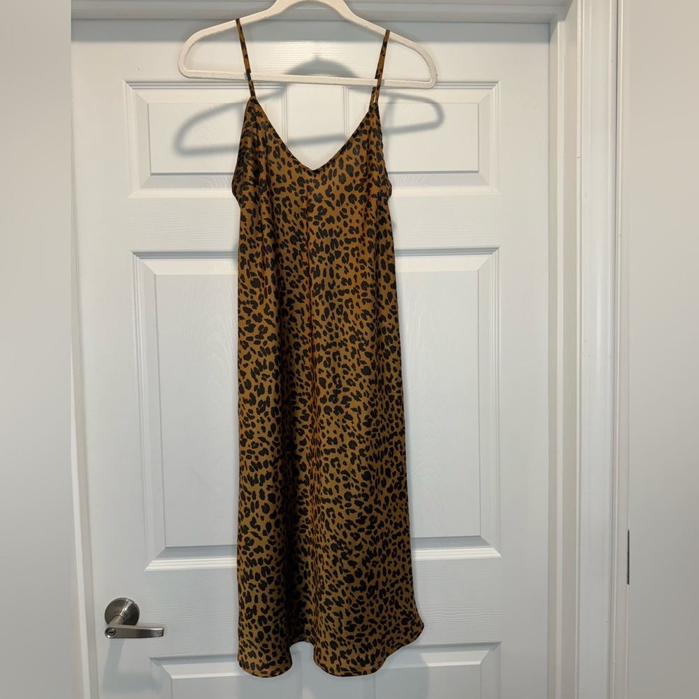 Cheetah Print Midi Slip Dress